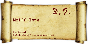 Wolff Imre névjegykártya